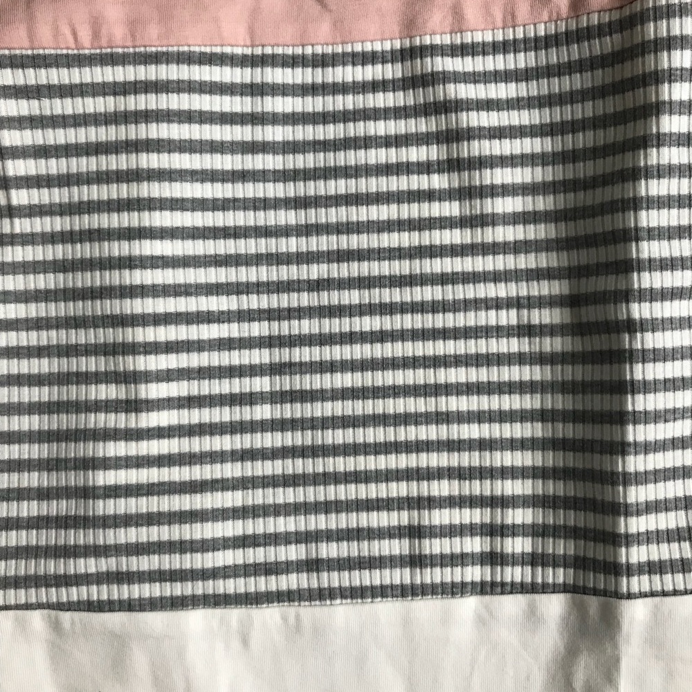 Short Sleeve Round Neck Striped Color Block Top - Picture 3 of 5